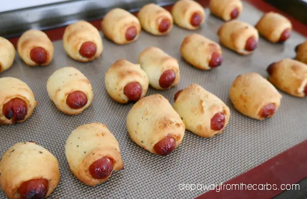 These "Pigs in Blankets" are low carb, gluten free, and keto-friendly - and perfect for your festive party!