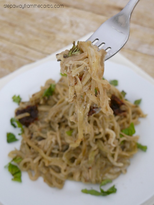 Low Carb Eggplant Noodles - a healthy vegetarian alternative to pasta!
