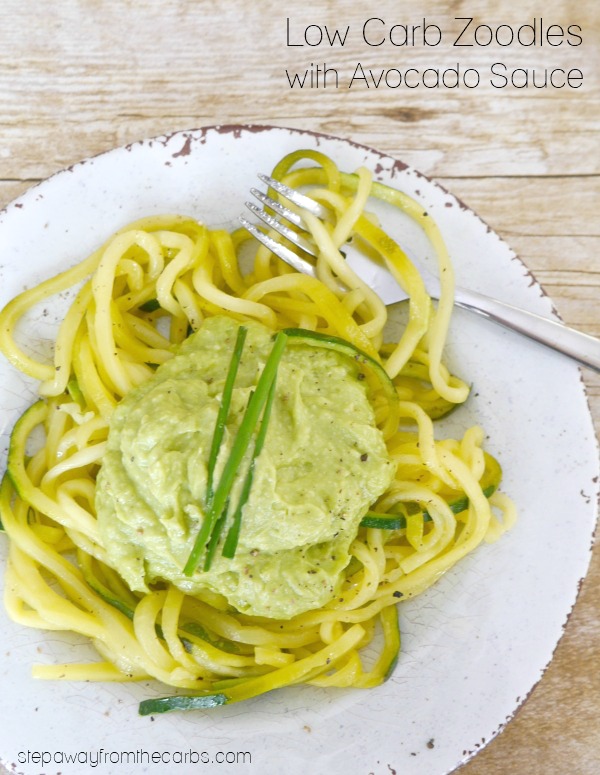 Zoodles with Avocado Sauce, a low carb, keto, LCHF and vegetarian recipe