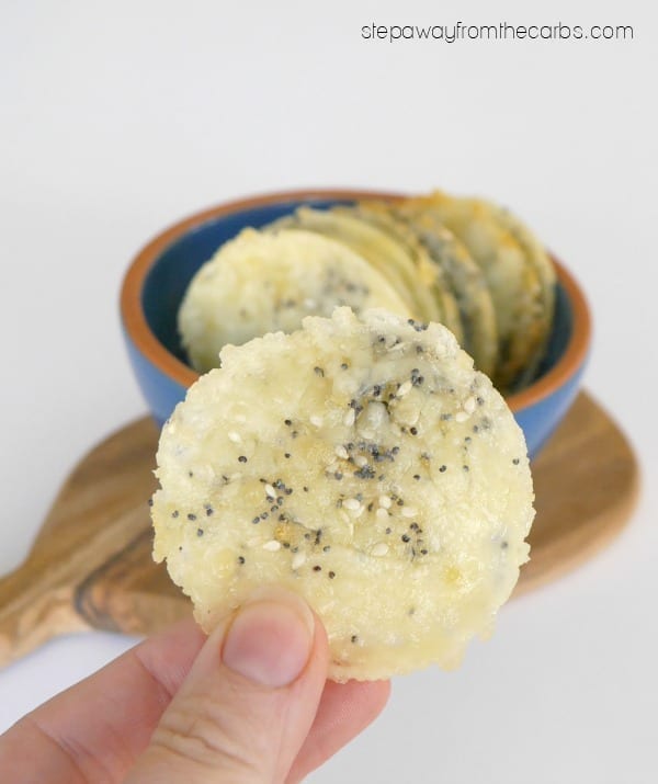 Everything Parmesan Crisps - a tasty low carb snack with all the flavors of an "everything" bagel!