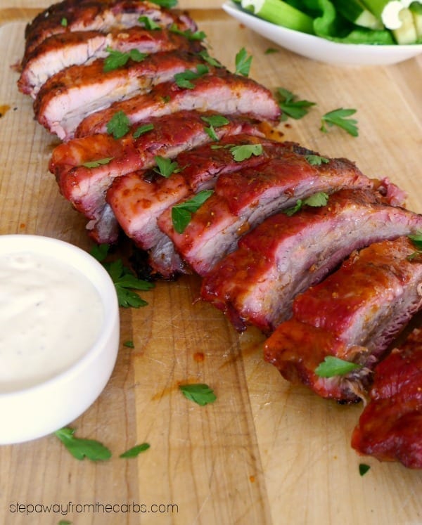 Low Carb Buffalo Ribs on the Grill - super easy to cook!