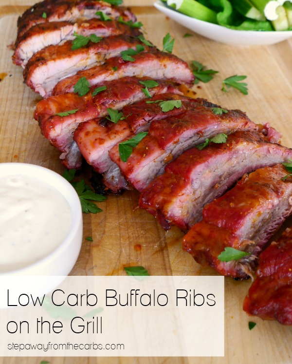 Low Carb Buffalo Ribs on the Grill - super easy to cook!