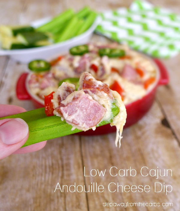 Low Carb Cajun Andouille Cheese Dip - a keto and LCHF recipe 