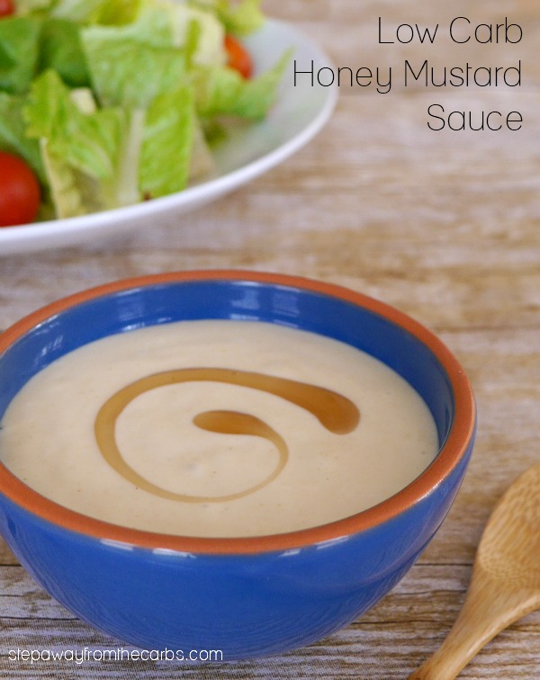 Low Carb Honey Mustard Sauce - three ingredient recipe. Sugar free and keto. 