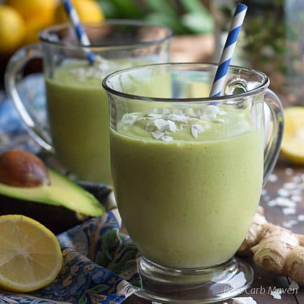 Keto Avocado, Coconut, Ginger and Turmeric Smoothie