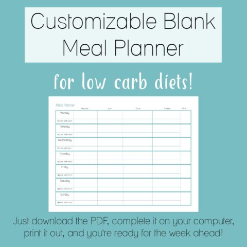 low carb diet planner