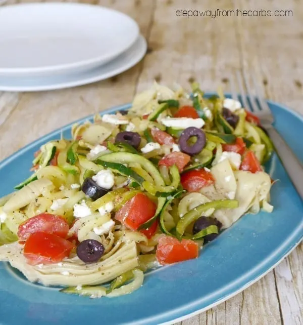 Low Carb Greek Zoodles - vegetarian, keto, and healthy recipe!