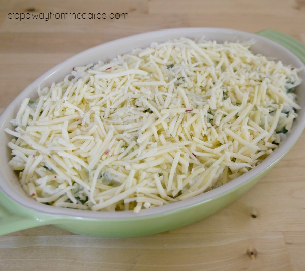 Low Carb Cauliflower Casserole with Spinach - a tasty side dish recipe! Keto, LCHF, and vegetarian. 