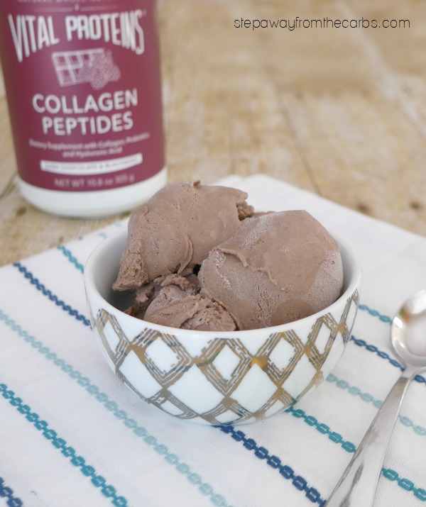 Low Carb Chocolate Ice Cream with Collagen - a sugar free and keto recipe