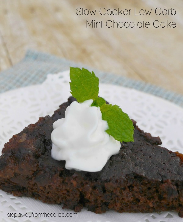 Slow Cooker Low Carb Mint Chocolate Cake - a keto, sugar free and gluten free recipe