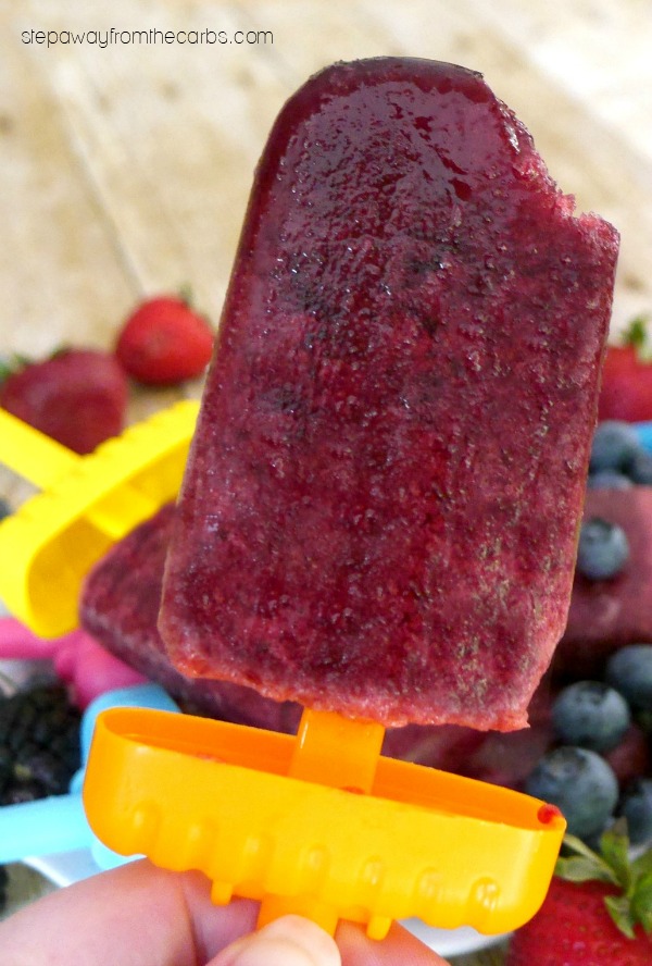 Low Carb Berry Pops - great for the summer! Sugar free and keto recipe. 