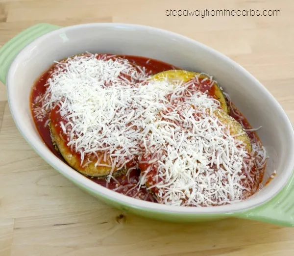 Low Carb Eggplant Parmesan - an Italian classic dish! LCHF and gluten free recipe. 