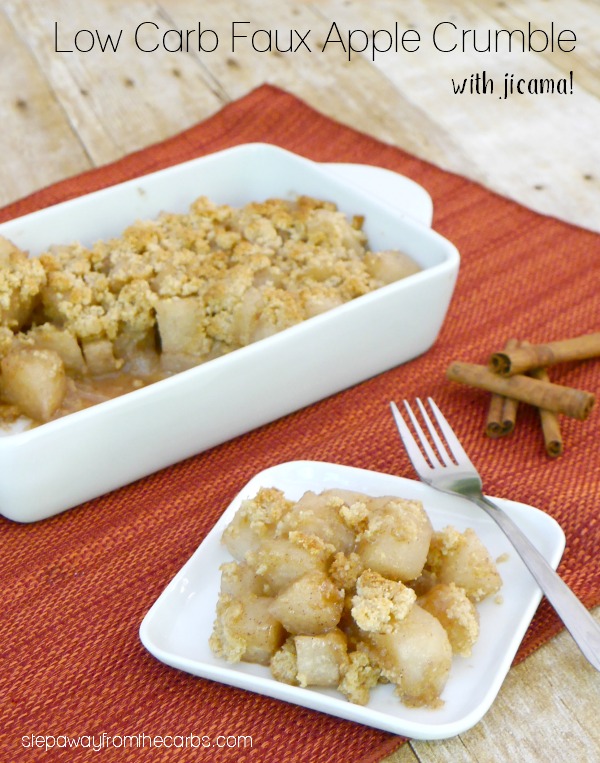 Low Carb Faux Apple Crumble - a twist on the classic British dessert that uses jicama!