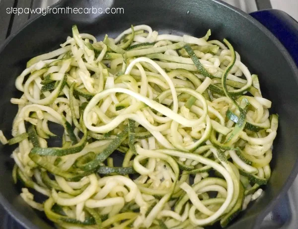 Low Carb Zucchini Alfredo - a deliciously creamy vegetarian recipe. Keto, gluten free, and LCHF.