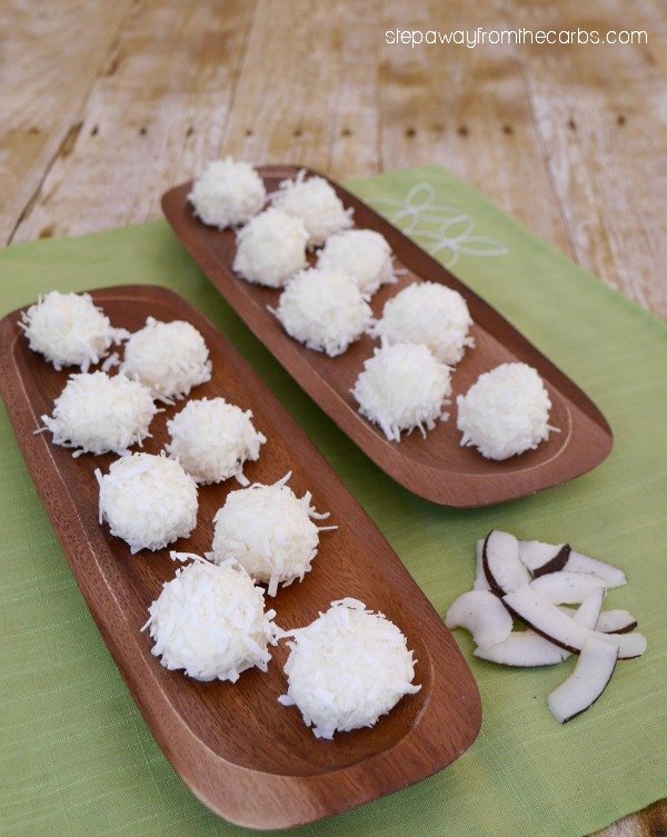 Triple Coconut Fat Bombs with Collagen - a low carb, LCHF, and keto sweet treat!