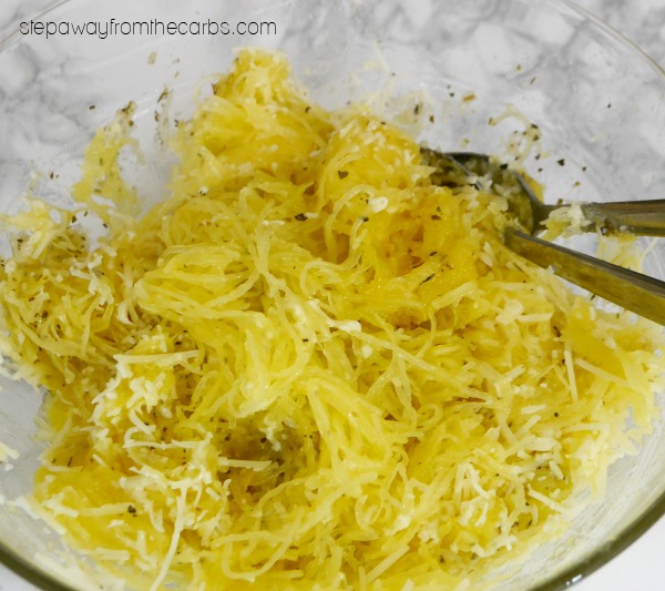 Low Carb Cheesy Spaghetti Squash - a filling side dish recipe