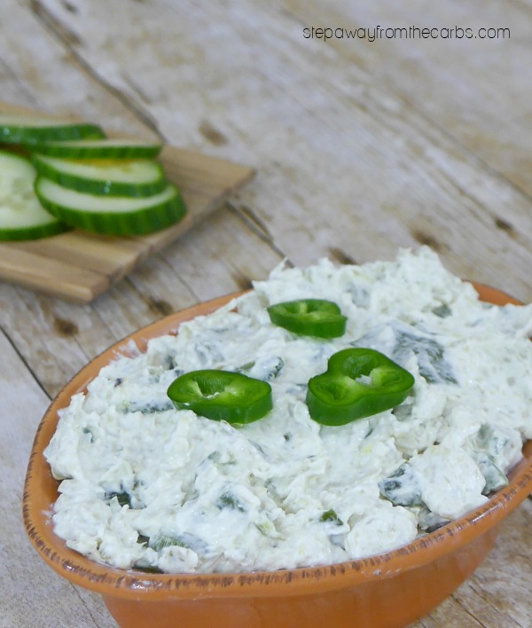 Low Carb Poblano and Artichoke Dip - spicy keto and LCHF recipe