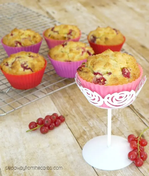 Low Carb Redcurrant Muffins - a sugar free and gluten free sweet treat!