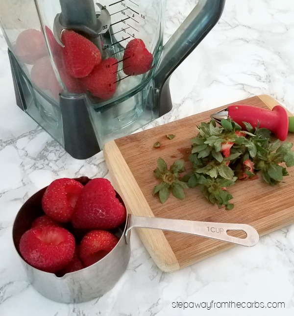 Low Carb Strawberry Sorbet with Vodka - a sugar free frozen treat that is just for adults!