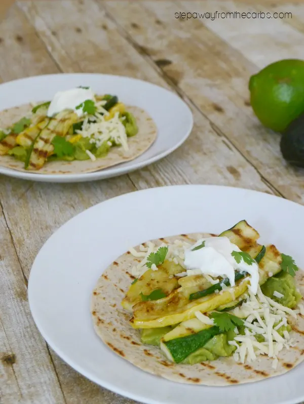 Low Carb Summer Squash Tacos - with grilled veggies!