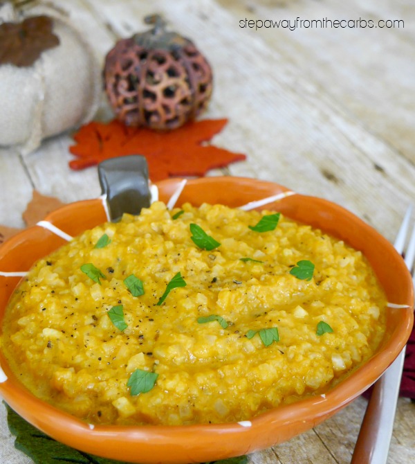 Low Carb Pumpkin Risotto with Cauliflower Rice - a delicious and warming comfort food recipe