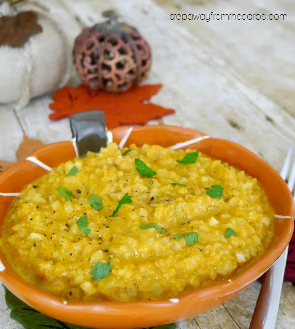 Low Carb Pumpkin Risotto with Cauliflower Rice - a delicious and warming comfort food recipe