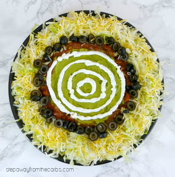 Low Carb Spider Web Dip - perfect for Halloween! Keto, gluten free and LCHF recipe. 