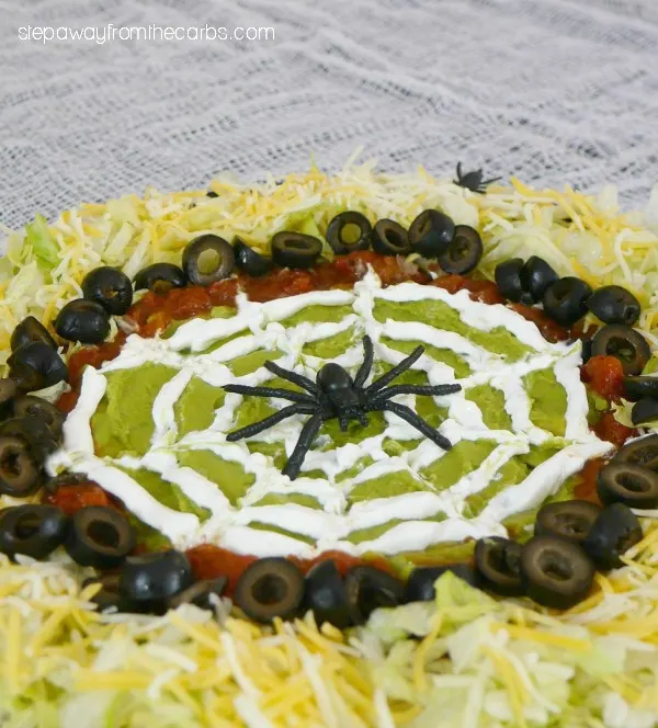 Low Carb Spider Web Dip - perfect for Halloween! Keto, gluten free and LCHF recipe. 