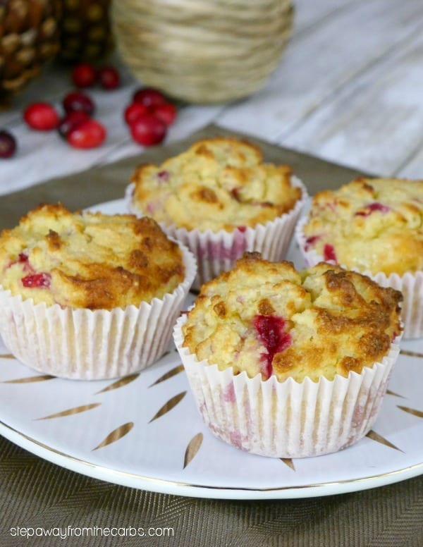 Low Carb Leftover Cranberry Sauce Muffins - keto, gluten free, and sugar free recipe