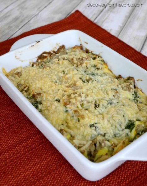 Low Carb Turkey Casserole with Cheese and Spinach