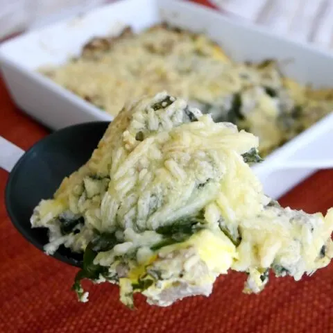 Low Carb Turkey Casserole with Cheese and Spinach