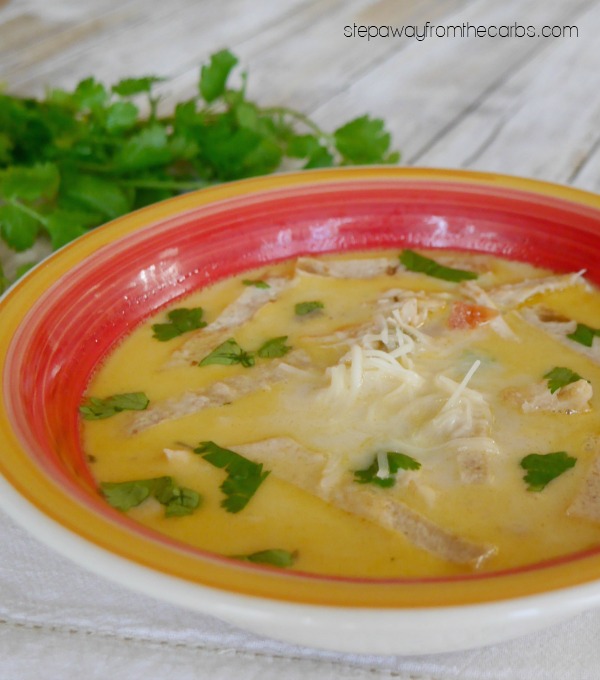 Low Carb Chicken Tortilla Soup - a warming and filling Mexican soup for a cold day!