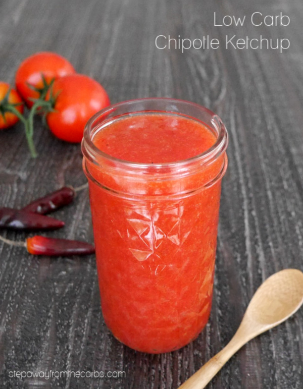Low Carb Chipotle Ketchup - a spicy and tangy condiment made from fresh tomatoes! Sugar free and keto recipe.