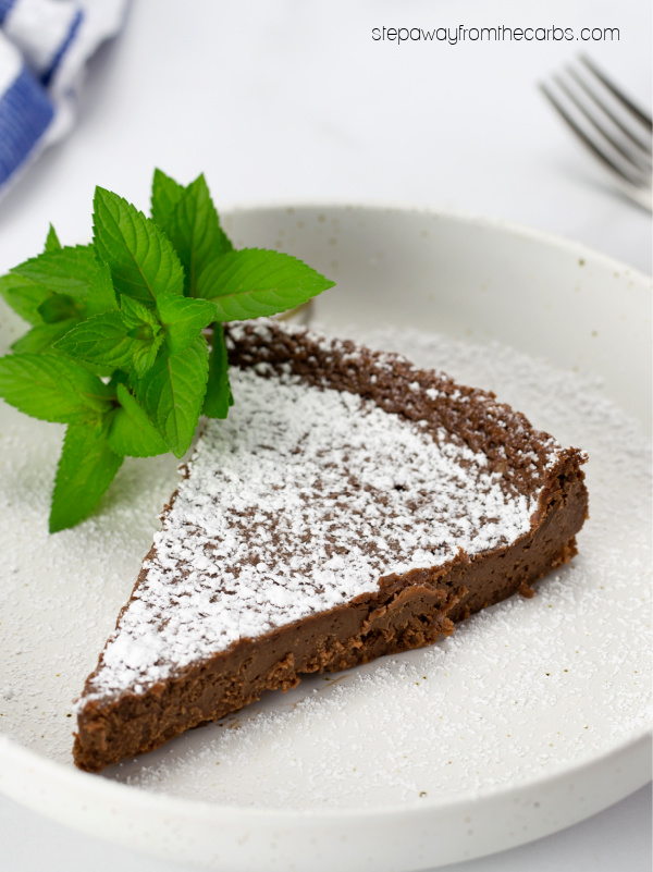 Low Carb Chocolate Torte - a rich and decadent recipe which is keto, sugar free, and gluten free! With video tutorial.