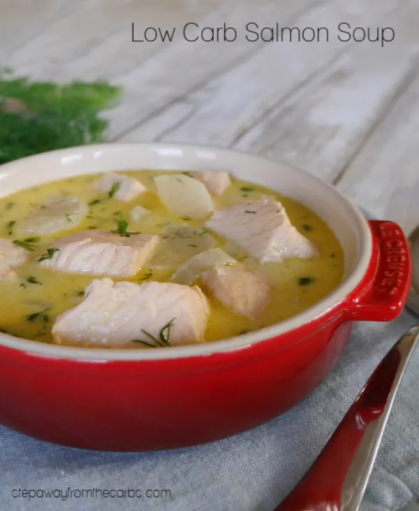 Low Carb Salmon Soup - a keto winter warmer with daikon radish and dill