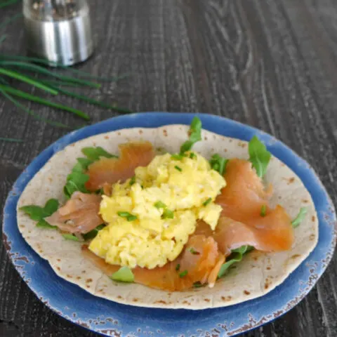 Low Carb Smoked Salmon and Scrambled Egg Wraps
