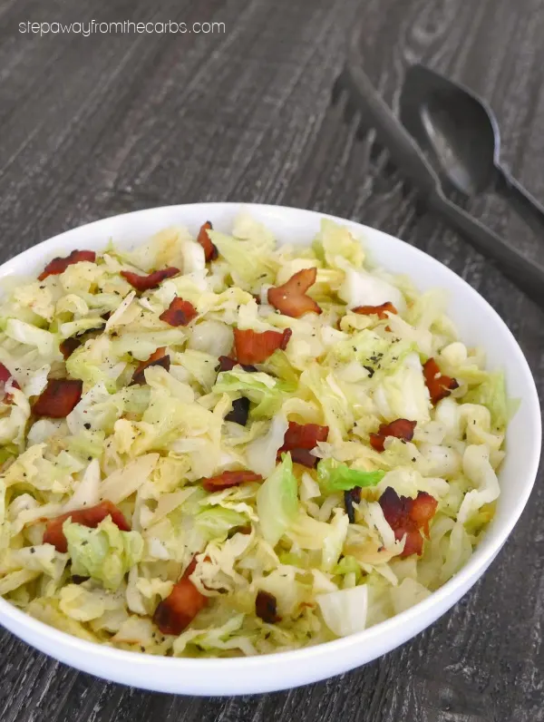 Low Carb Bacon Fried Cabbage - a tasty side dish recipe!