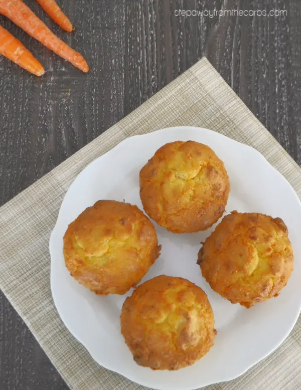 Low Carb Carrot Cake Muffins - perfect for snacking! Keto, sugar free and gluten free recipe. 