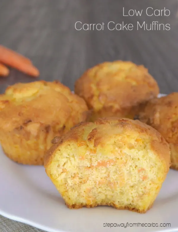 Low Carb Carrot Cake Muffins - perfect for snacking! Keto, sugar free and gluten free recipe. 