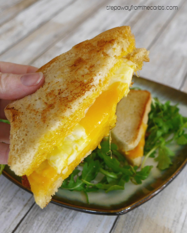 Low Carb Grilled Cheese - with a Fried Egg! Made with low carb bread. Perfect for a quick meal!