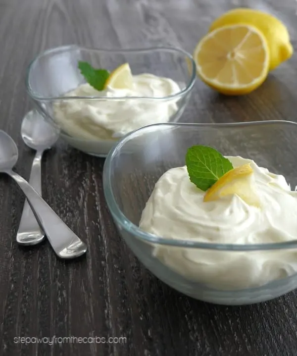 Low Carb Lemon Mousse - made with homemade lemon curd! Sugar free, LCHF and keto recipe.