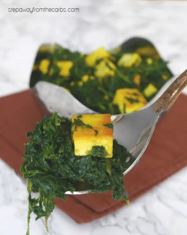 Low Carb Saag Paneer - a tasty Indian side dish made with spinach and cheese! Keto recipe.