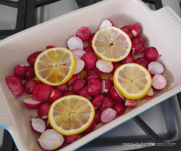 Roasted Radishes with Lemon and Butter - a delicious low carb and keto side dish recipe!