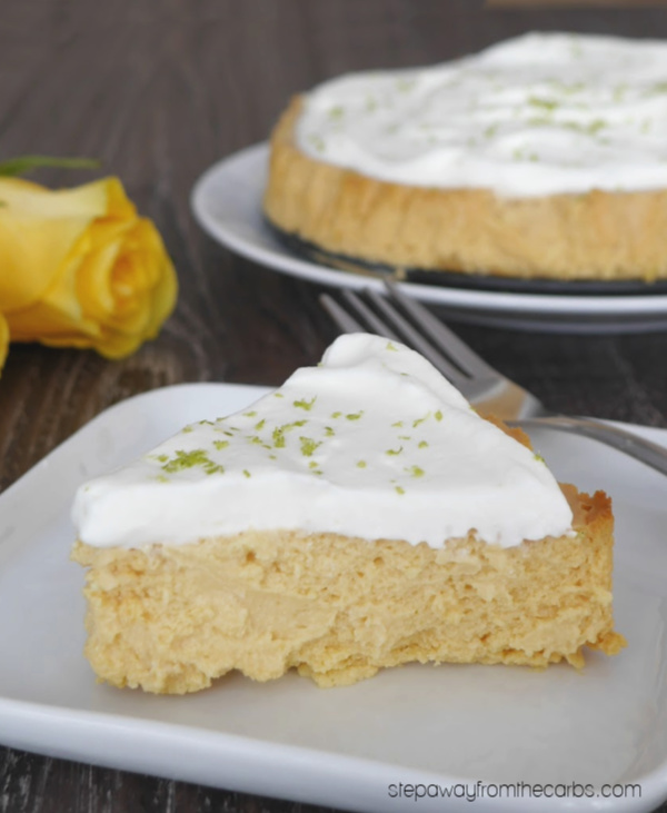 Keto Crustless Key Lime Pie - made in the Instant Pot! Low carb, sugar free, LCHF, and gluten free recipe.