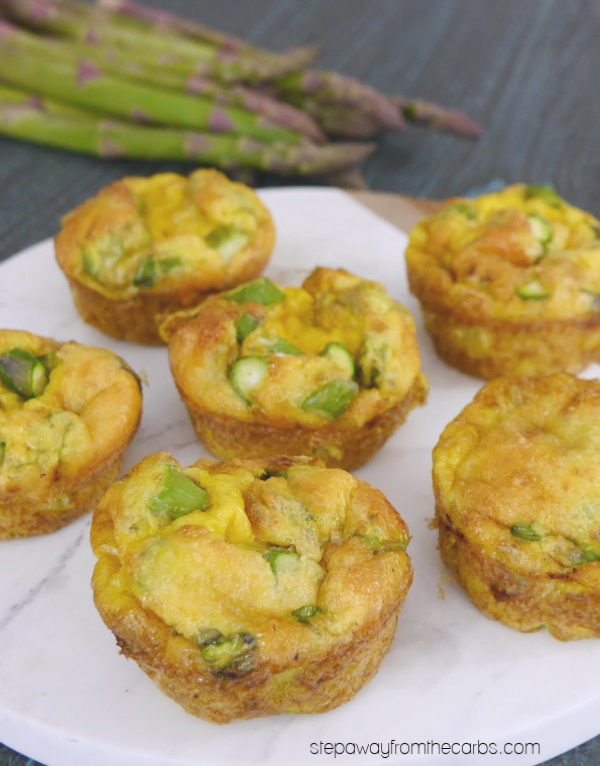 Low Carb Asparagus Egg Bites - great for snacking! Keto and gluten free recipe.