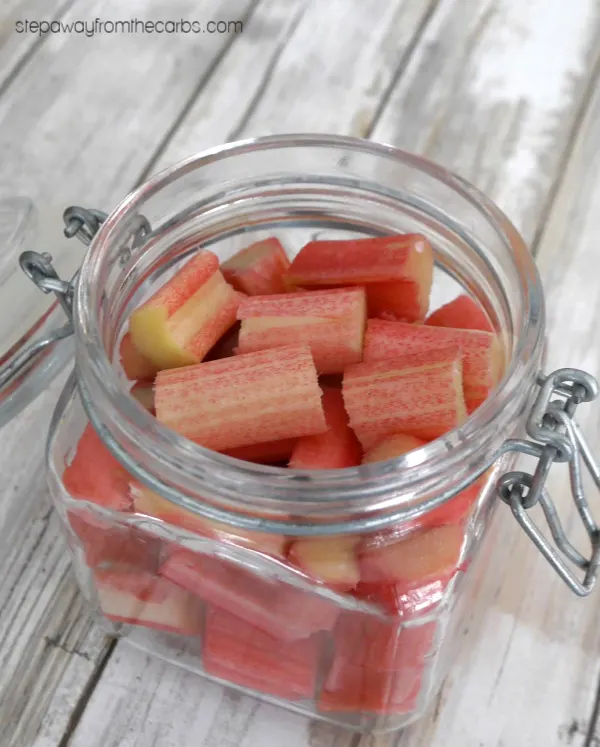 Low Carb Pickled Rhubarb - a tangy and tart condiment! Sugar free and keto recipe.