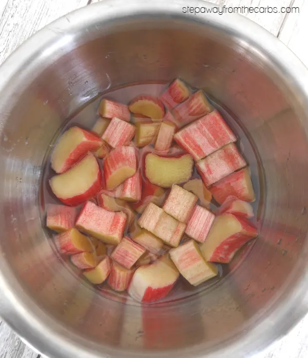 Low Carb Rhubarb Jam - a tangy sugar free condiment!