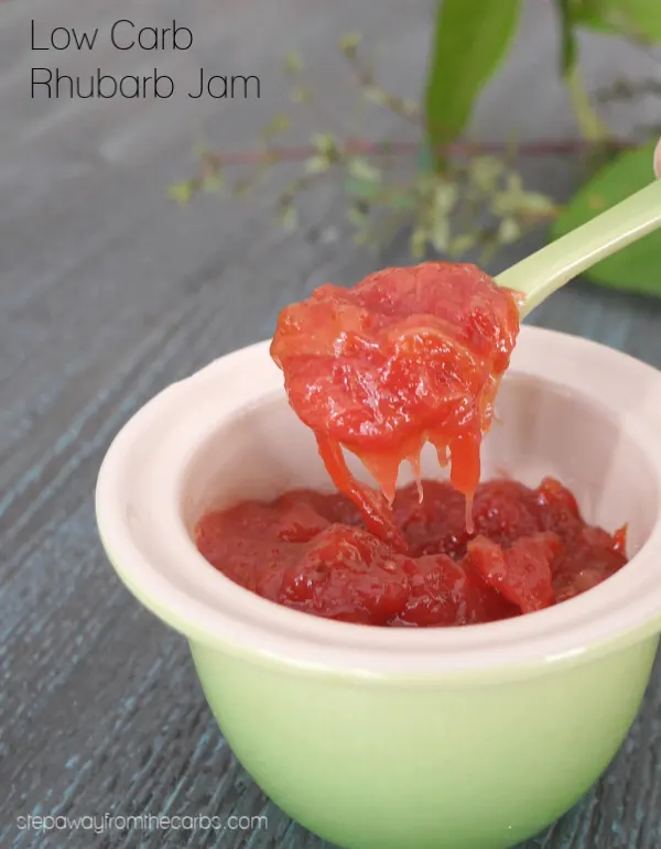 Low Carb Rhubarb Jam - a tangy sugar free condiment!