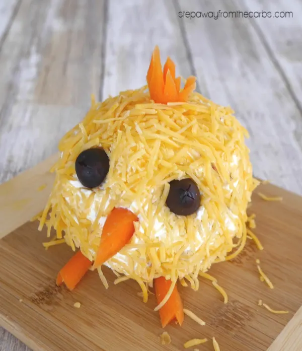 Easter Chick Cheese Ball - a cute low carb, keto, and LCHF appetizer and party recipe