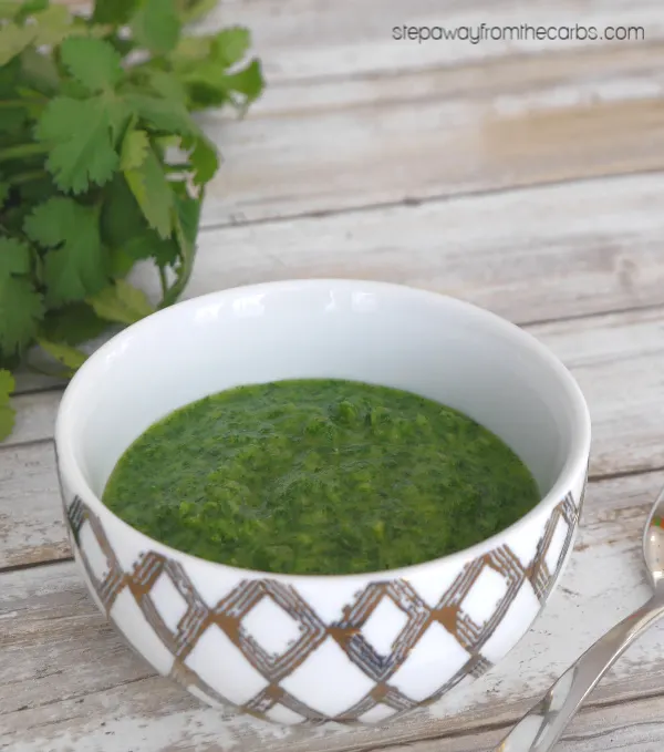 Low Carb Cilantro Chutney - a fantastic condiment that goes with any Indian meal!